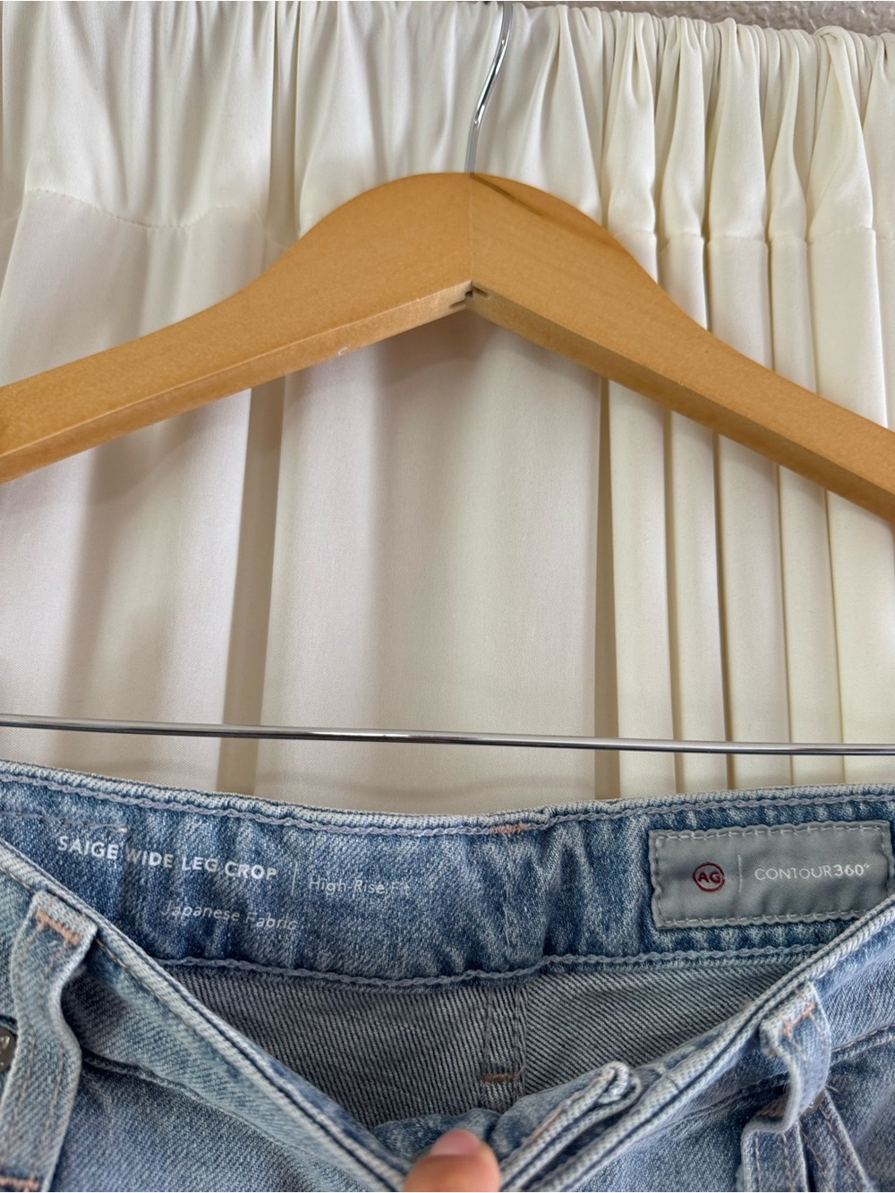 AG Saige Wide Leg Crop Jeans Light Blue High-Rise Size 27 - Picture 9 of 9
